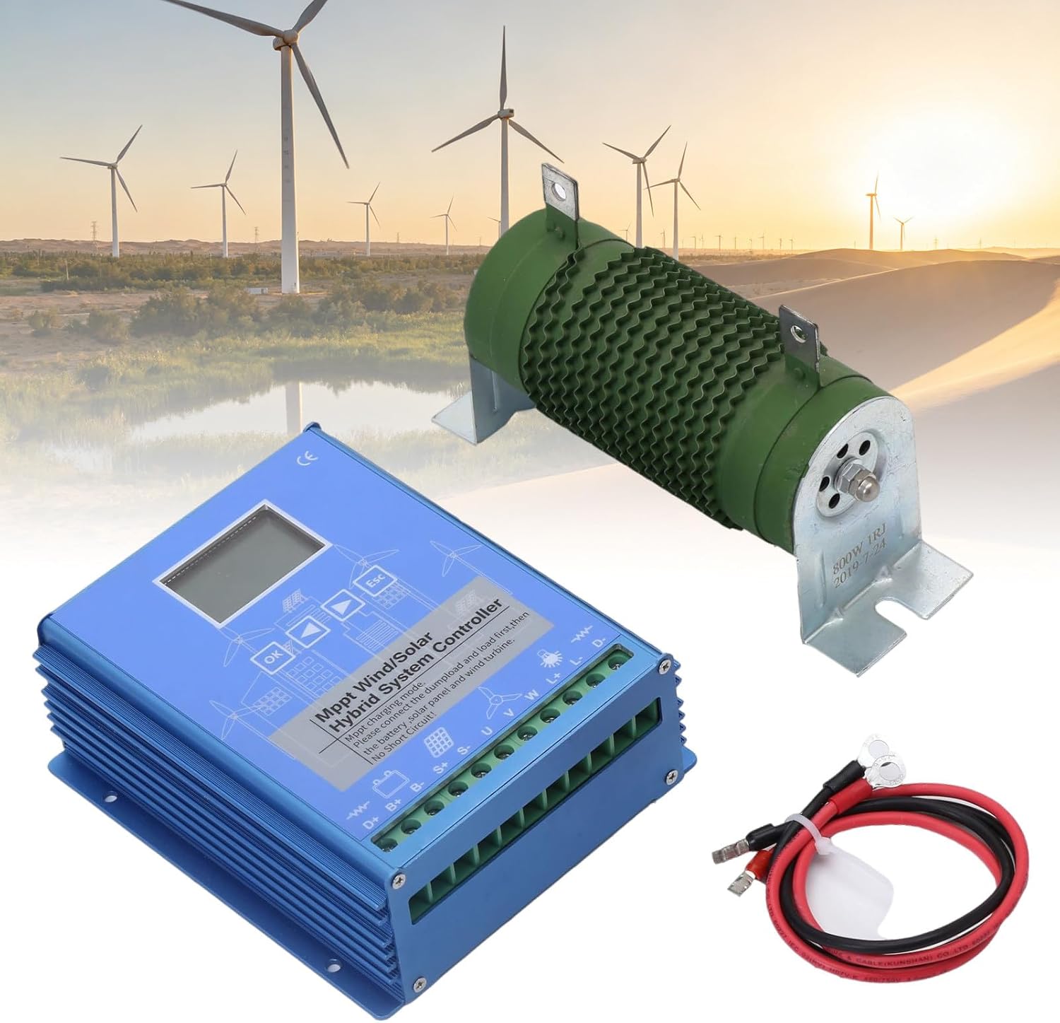 1000W Solar Wind Controller Solar and Wind Charge Controller Solar Wind Power Controller Wind/Solar Hybrid System Controller 1000W-12/24VAuto