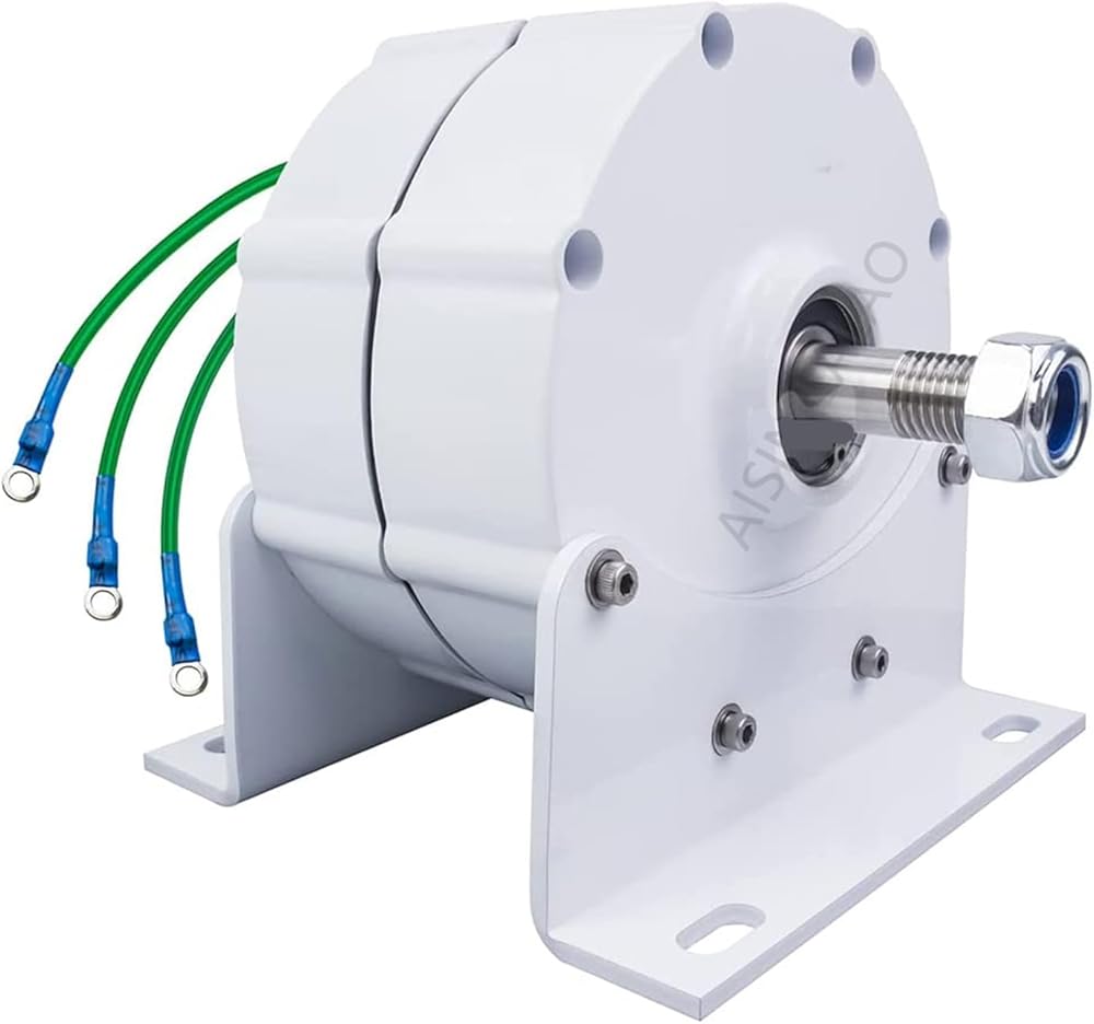 12v,﻿12000W Gearless Permanent Magnet Generator, Low Speed AC Alternator Generators with Base Use Wind Power Generator with MPPT Controller (110V/220V)