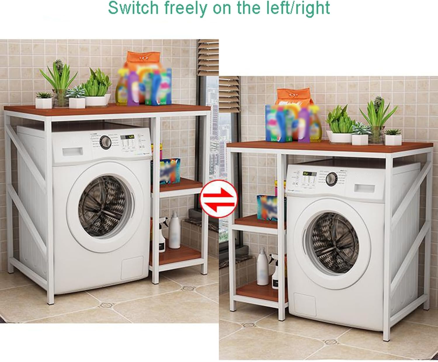 Washing Machine Storage Rack, Large Capacity Multifunctional Laundry Rack Storage Unit for Drum Washing Machine (C)