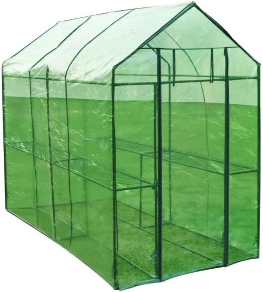 Garden Walk in Greenhouse with Shelves, Greenhouse for Flowers Herbs Vegetables 3' 11