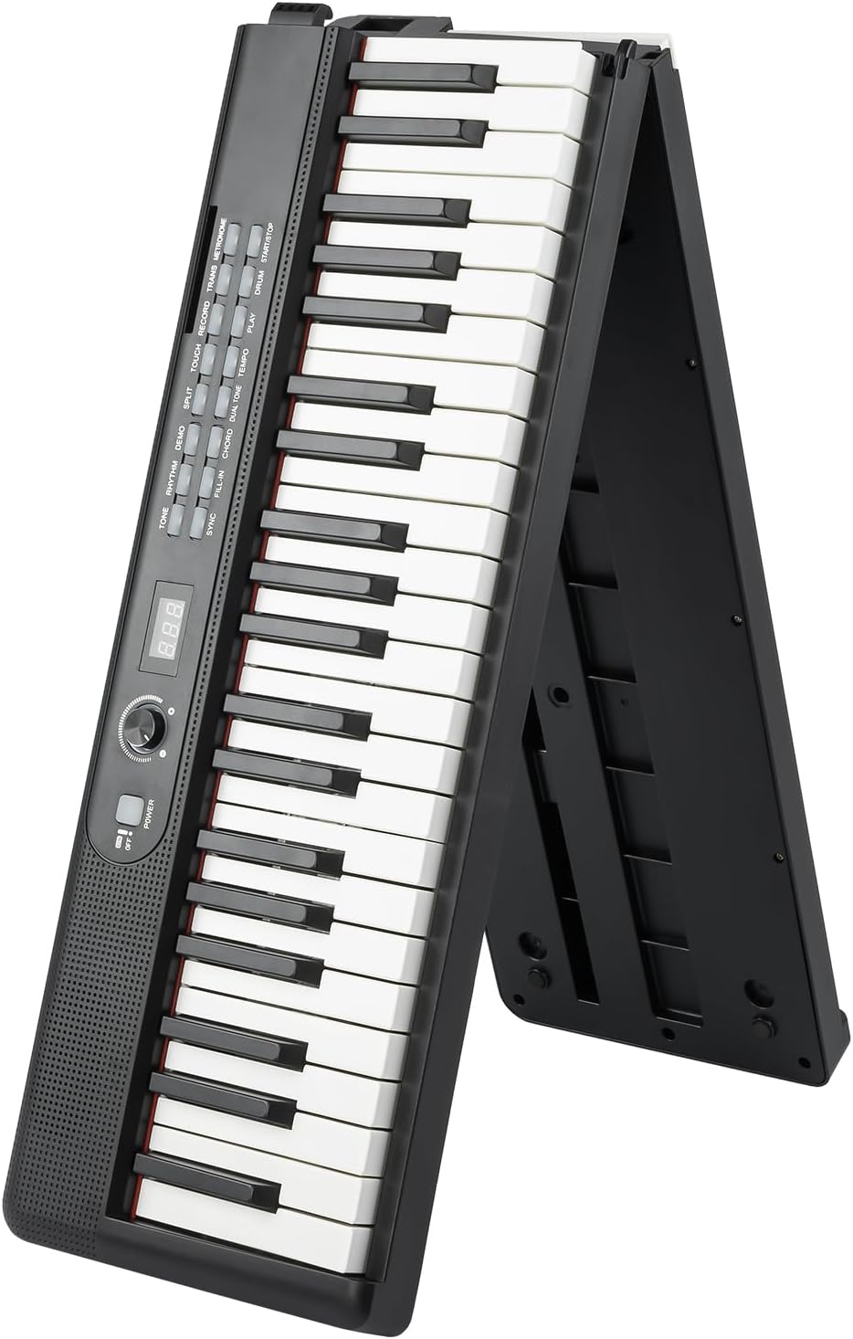 STRICH 88 Key Digital Piano Foldable Full Size Electric Keyboard with Semi-Weighted Sensitive Keys, Portable Electric Piano Set for Beginner, Bundle with Sustain Pedal, Headphones, Music Rest, SEP-88F