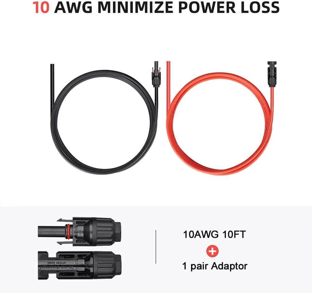 1000W PWM Wind Solar Hybrid Charge Controller + 10FT 10AWG Solar Panel Extension Cable + Y Branch Connector + 10 Pairs M-C-4 Cable Connectors Kit