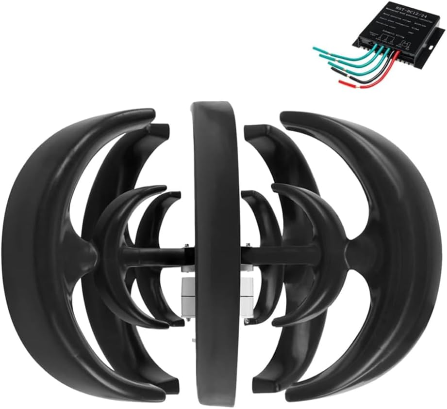 12V,BAOJUHUIKANG 12V 24V 48V 3000W Wind Turbine Kit, 5 Blade Wind Power Generator W/Controller Portable Wind Power Turbine Generator for Home Camping