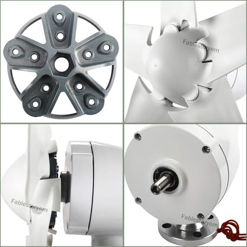 Wind Turbine Home Use Horizontal Generator Kits Blades with ControllerWind Turbines, 5 Blade Professional Wind Turbines Small Windmill Generator 12000W Industrial, Solar and Wind Power Parts