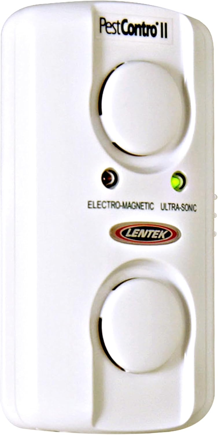 PestContro Ultrasonic Electromagnetic Pest Repeller, Indoor Plug-in Non-Lethal Insect and Rodent Control, Twin Speaker Design, Sweep Sound Technology, Use in Kitchen Cellar Office Garage Shed Attic