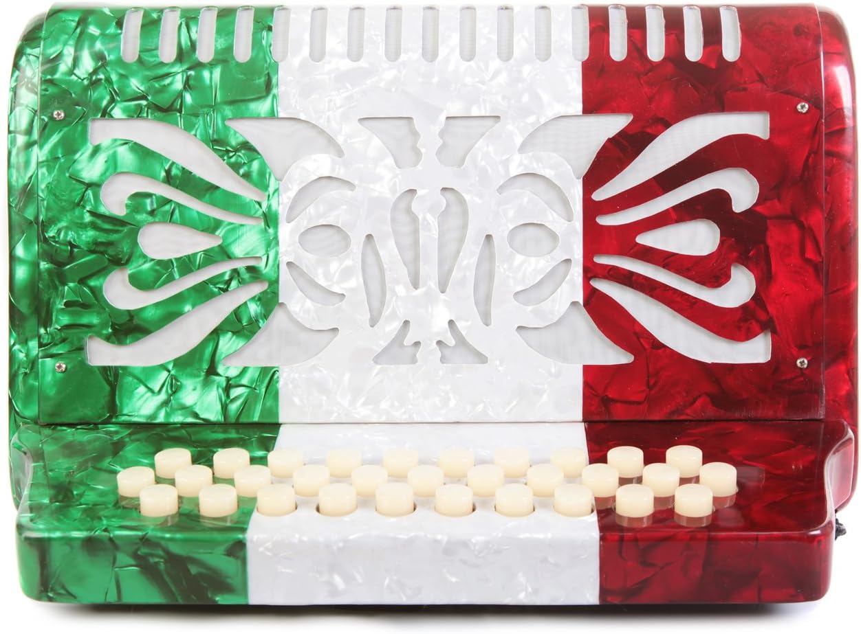 Rossetti 31 Button Accordion 12 Bass GCF Mexican Flag