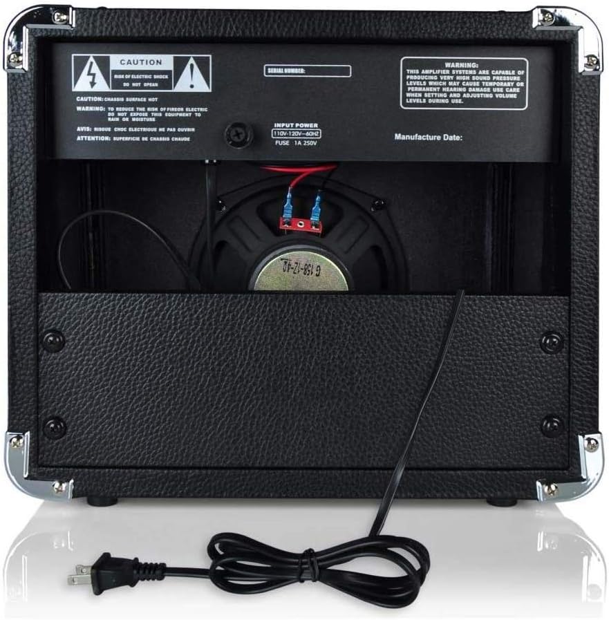 Pyle 30 Watt VampSeries Amplifier - With 3-Band EQ & Overdrive, Has Clean and Overdrive Channels For a Crunchy, Powerful Sound, 20 Hz to 15 kHz Frequency Response, Black