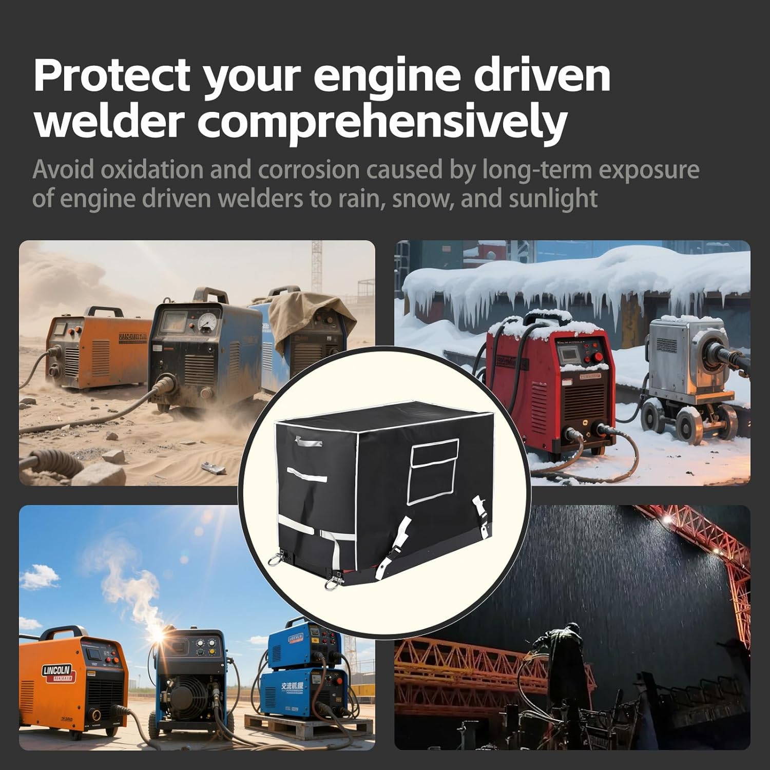 Waterproof Welder Generator Cover - Fits for Lincoln Electric Ranger GXT/250/305 Series - Heavy Duty 600D Oxford, All Weather Protection, Fits Ranger 250 GXT, 250, 250 LPG, 305 G, 305 LPG, 305 G EFI