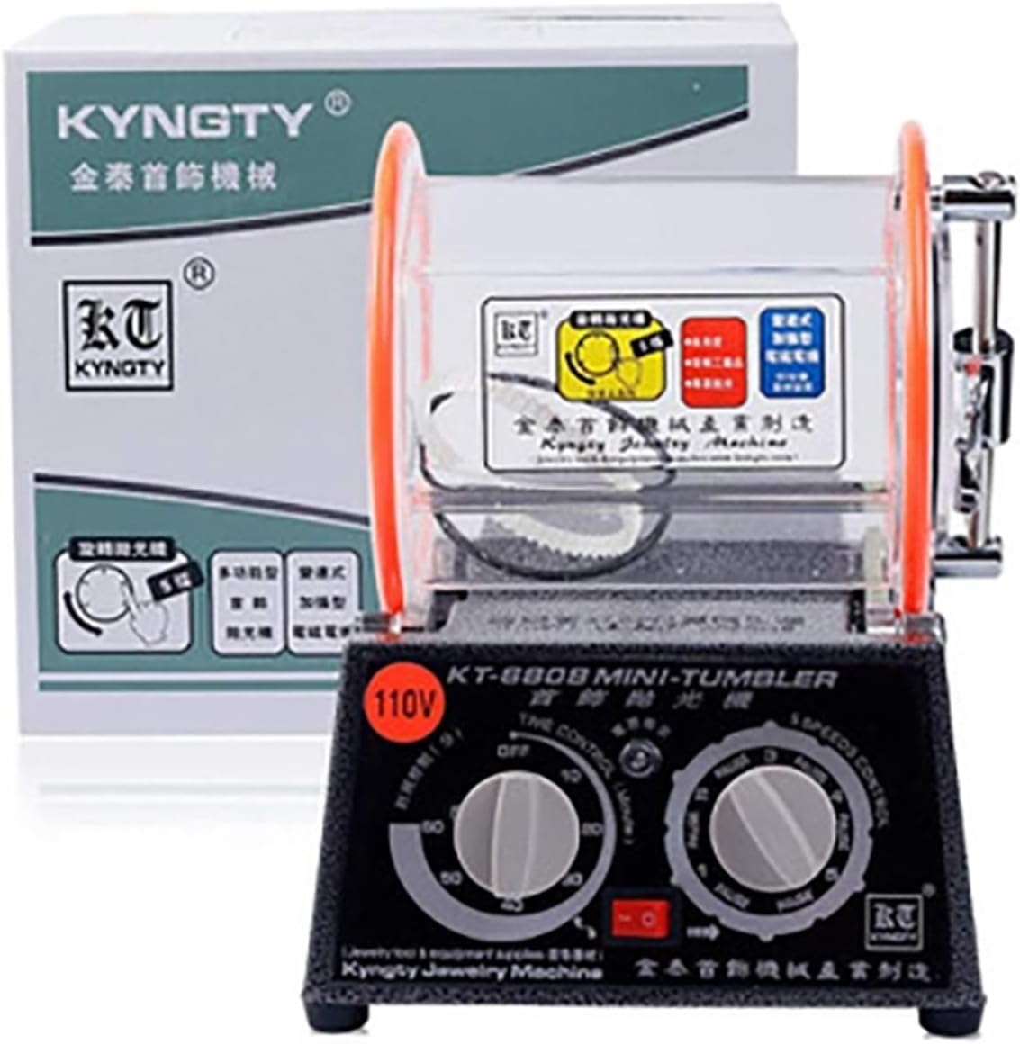 Jewelry Drum Polishing Machine Capacity 3kg Rotary Tumbler Tumbling Machine Mini Cleaning Jewelry Finishing Tools For Beginners DIY Use