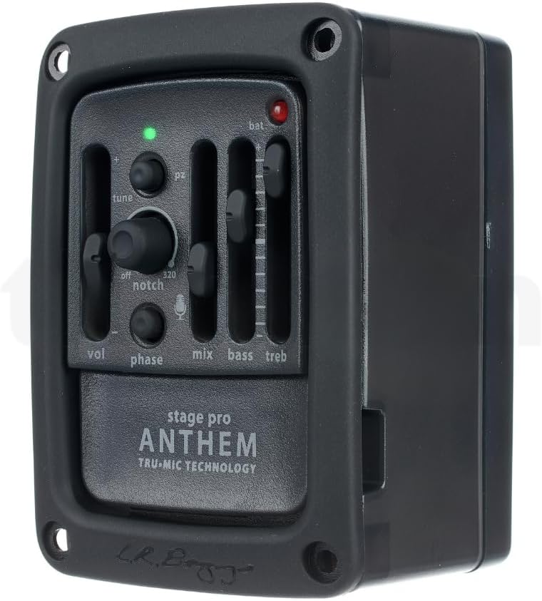 LR Baggs StagePro Anthem Acoustic Guitar Pickup and Microphone System Bundle w/ 12x Fender Picks and Liquid Audio Polishing Cloth