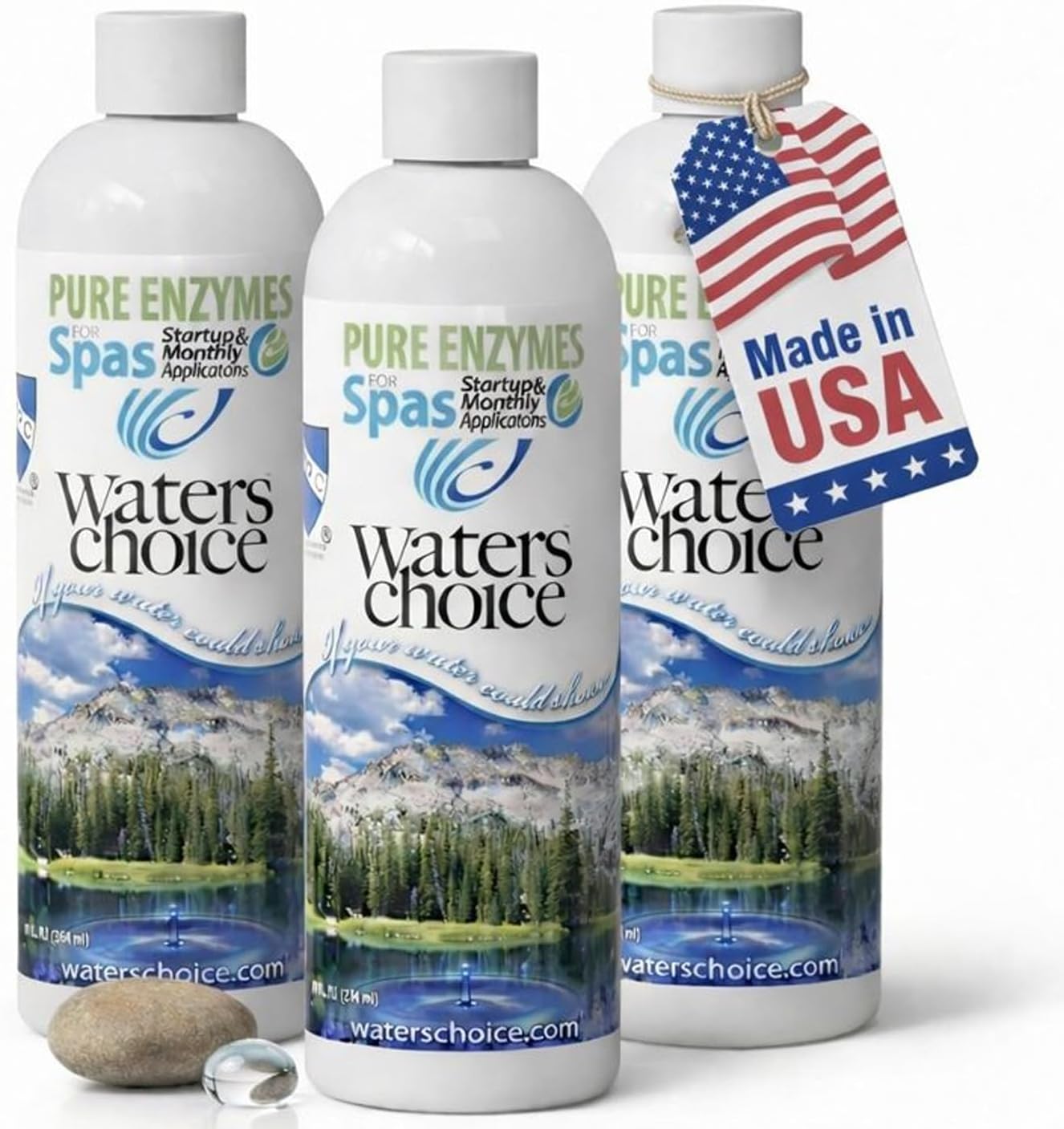 Waters Choice Pure Enzymes for Spas 3 Pack- Hot Tub Enzyme Cleaner & Spa Water Clarifier – Chemical-Free Hot Tub Cleaner, Spa Enzyme Treatment for Crystal Clear Water, No Harsh Chemicals