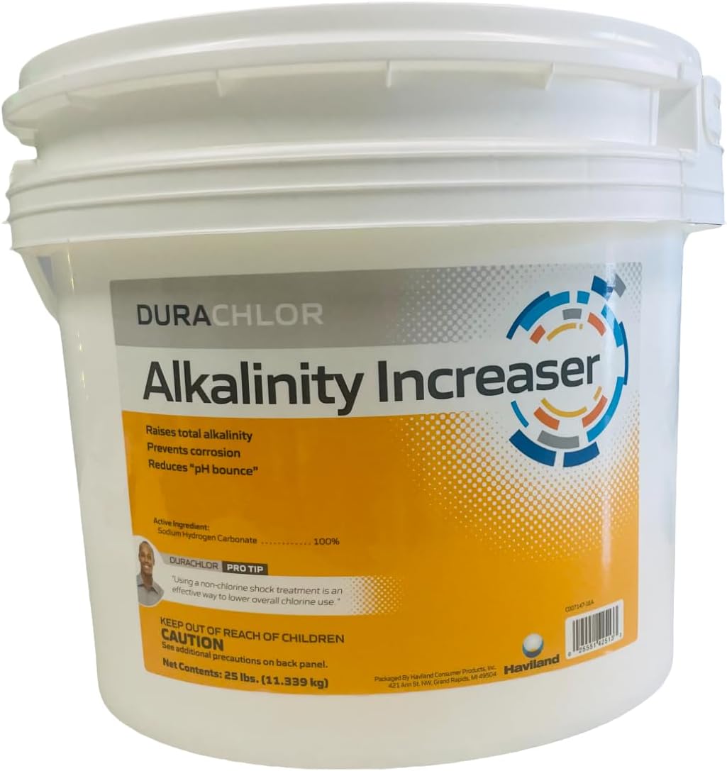 Haviland Durachlor Alkalinity Increaser Raises Alkalinity and Balances pH Levels in Your Swimming Pool Water - 100% Sodium Bicarbonate 25lbs