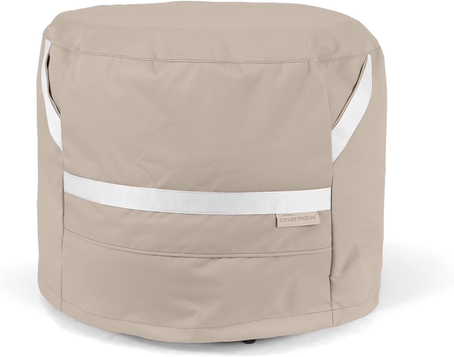 Covermates Prestige Round Fire Pit Cover – Heavy-Duty Water-Resistant Outdoor Patio Protection with 900D Polyester, Mesh Air Vents, Buckle Straps & Drawcord Hem, Round 54DIAMETER x 25H, Clay