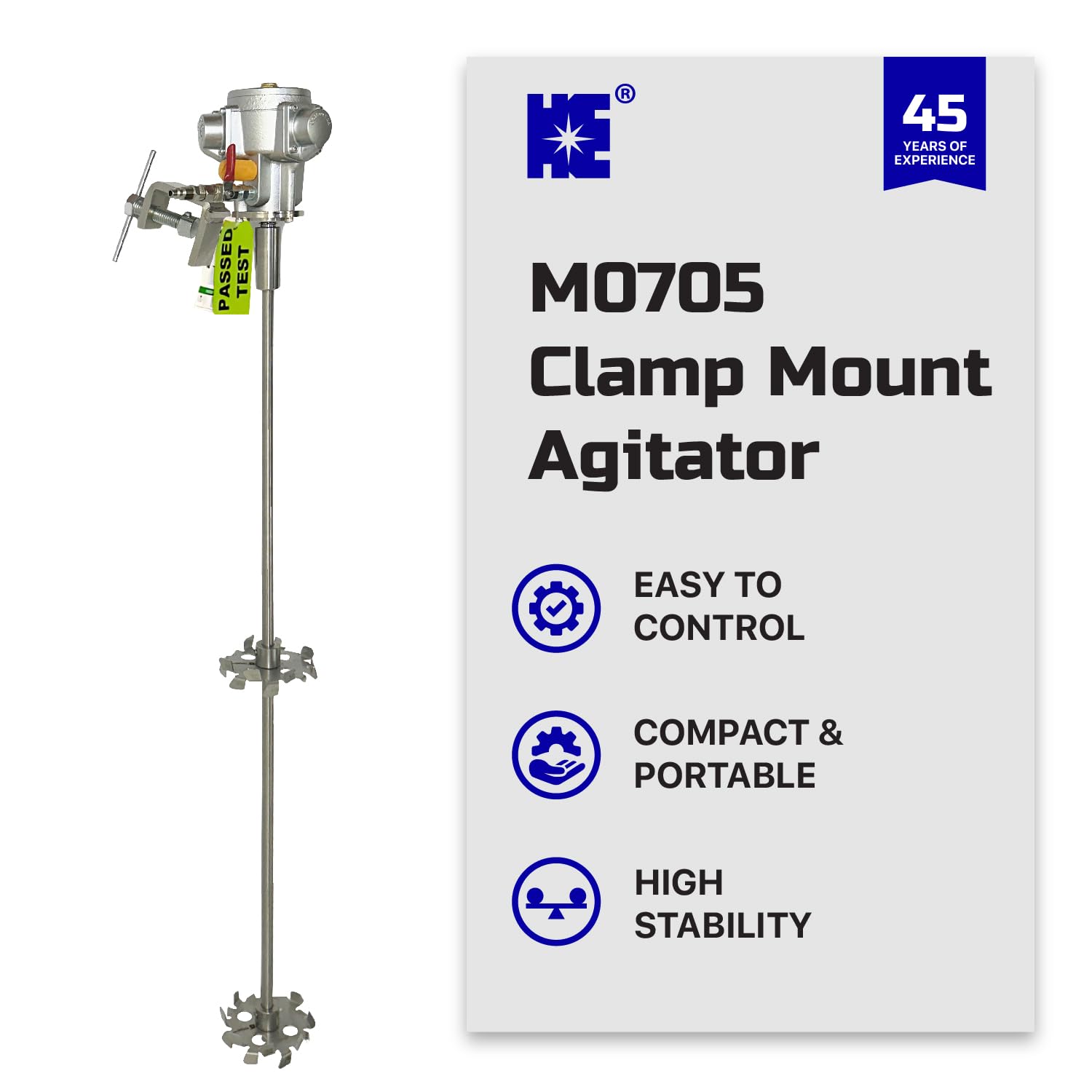 COSMOSTAR 55 Gallon Pneumatic Agitator Clamp Mount Tank Barrel Drum Mixer | Drum Mixer 55 Gallon, Paint Agitator, Pneumatic Bracket Mixer, Paint Stirring Machine Bracket Air Agitator Paint Mix Tool