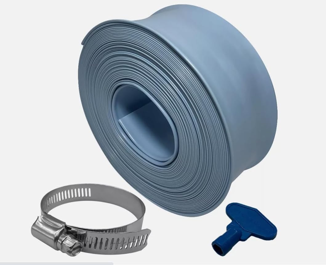 Durable Pool Backwash Hose Includes Clamp and Key 2 inch x 50 feet，Replacement for Puri Tech OEM