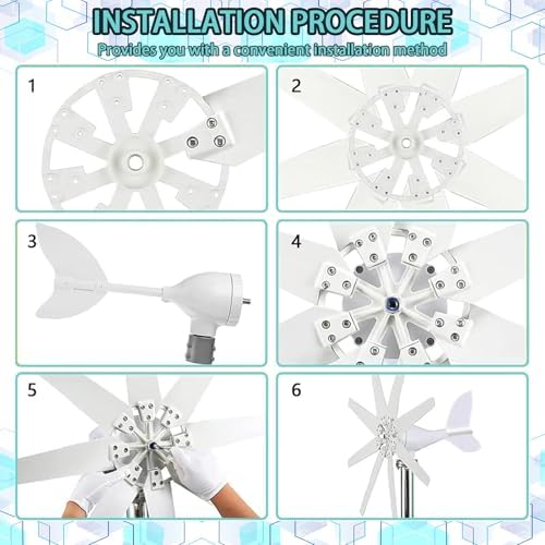 20000W Wind Turbine Generator 12V/24V/48V, Small Vertical AC Three-Phase with MPPT Controller, 10 Blades, Ideal for Home & Factory Power Solutions