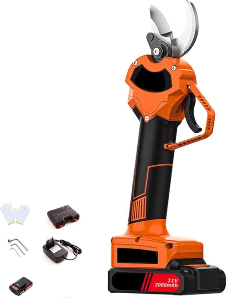 35Mm 800W Cordless Electric Pruner Pruning Shear Secateur, 21V Garden Tree Bonsai Pruning Scissors Branch Cutter-3 Batteries
