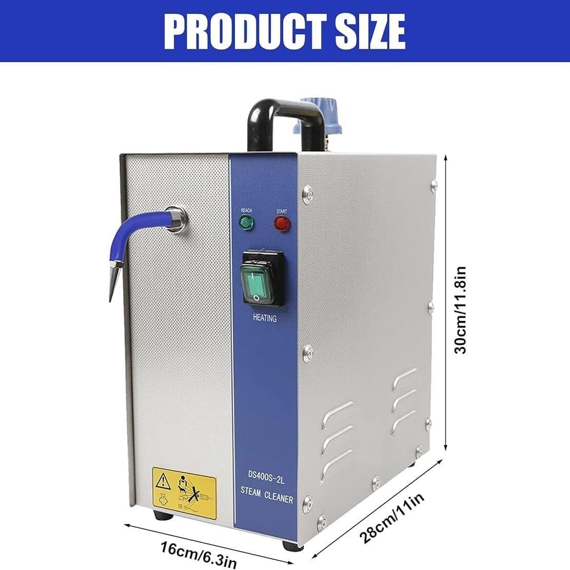 Stainless Steel Gold and Silver Jewelry Cleaning Machine, Cleaner Steam Cleaning Machine with Heater, Steam Pressure: 4KG, Outlet Temperature: 135°C, Goldsmith Equipment (Size : 2L)