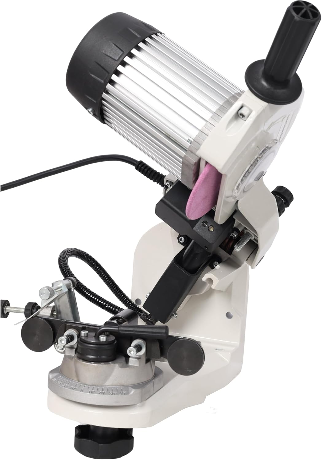 120-Volt Bench Grinder, Luxebough Electric Chainsaw Sharpener With Hydraulic Assist, Universal Saw Chain Sharpener With Commercial Motor, Premium Grinding Wheels, Professional Durable Design