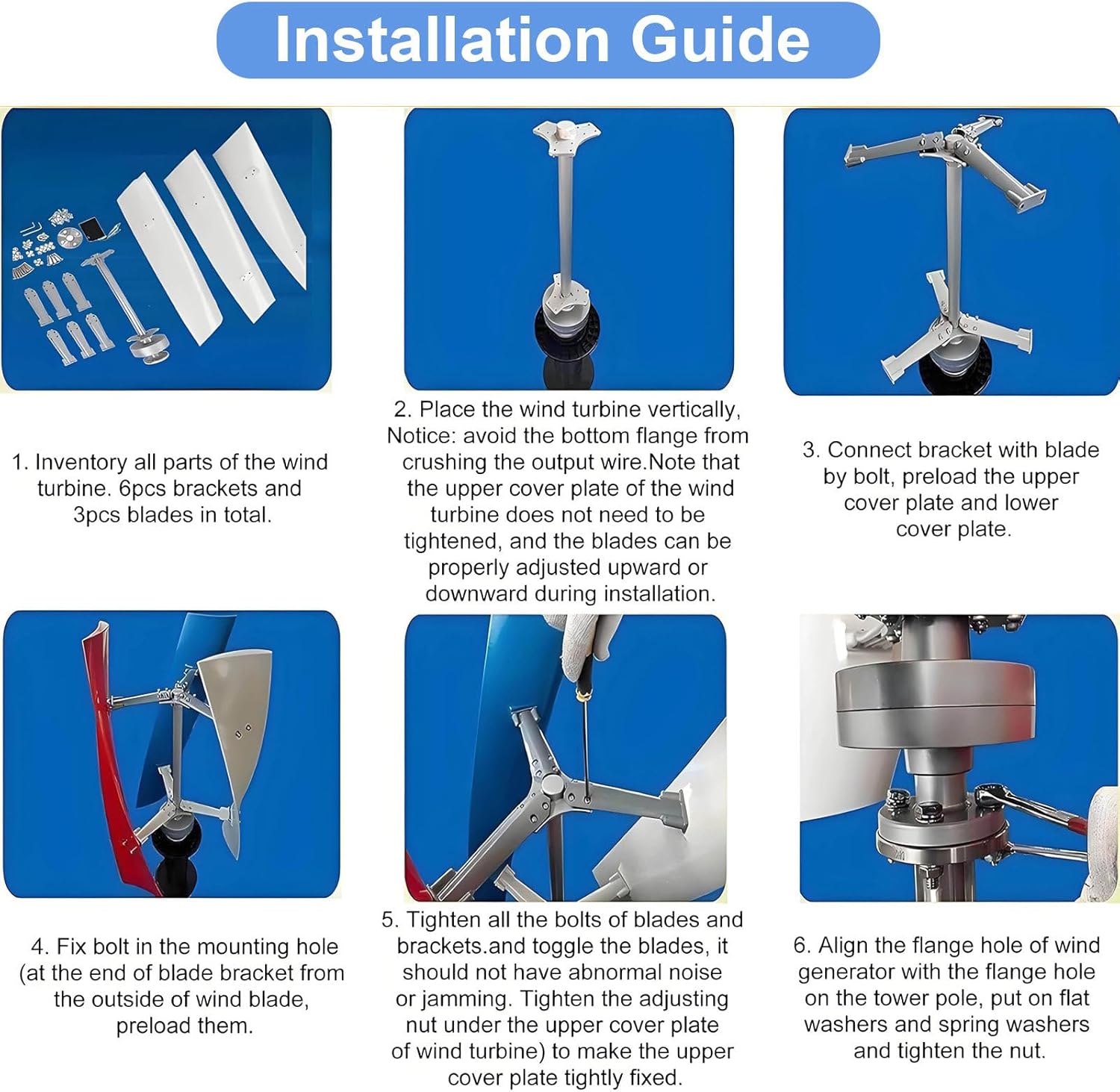 300W Vertical Axis Wind Turbine Kit for Home Use, Grid-Tied Generator with Controller, Efficient Renewable Energy Solution 24V~300W