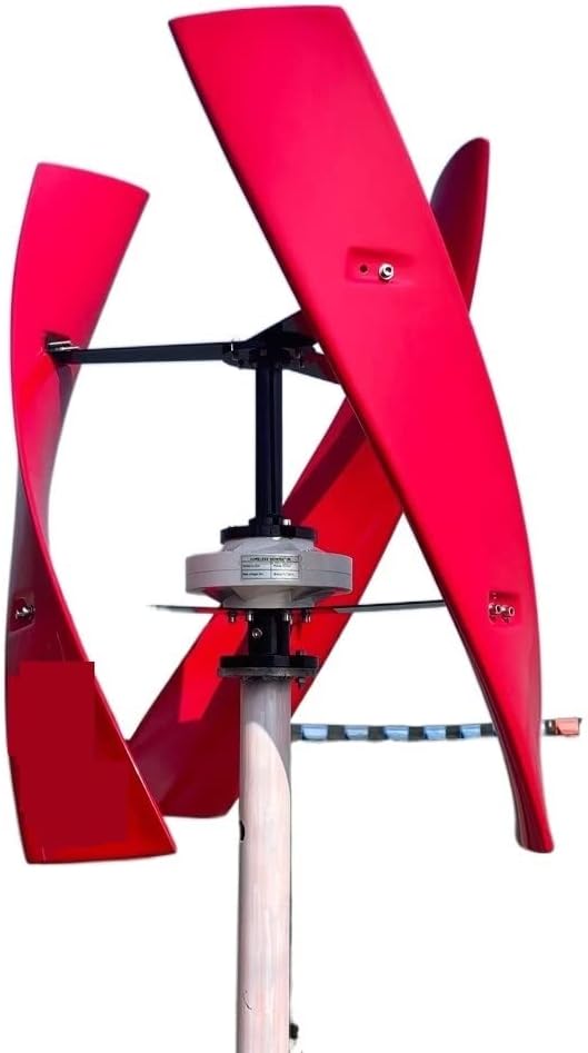 Wind Power Turbine Generator 6000W Vertical Axis Energy Windmill Wind Turbine Generator 12V 24V 48V with MPPT Hybrid Controller for Homeuse (Color : Option 1, Size : RED_24V)