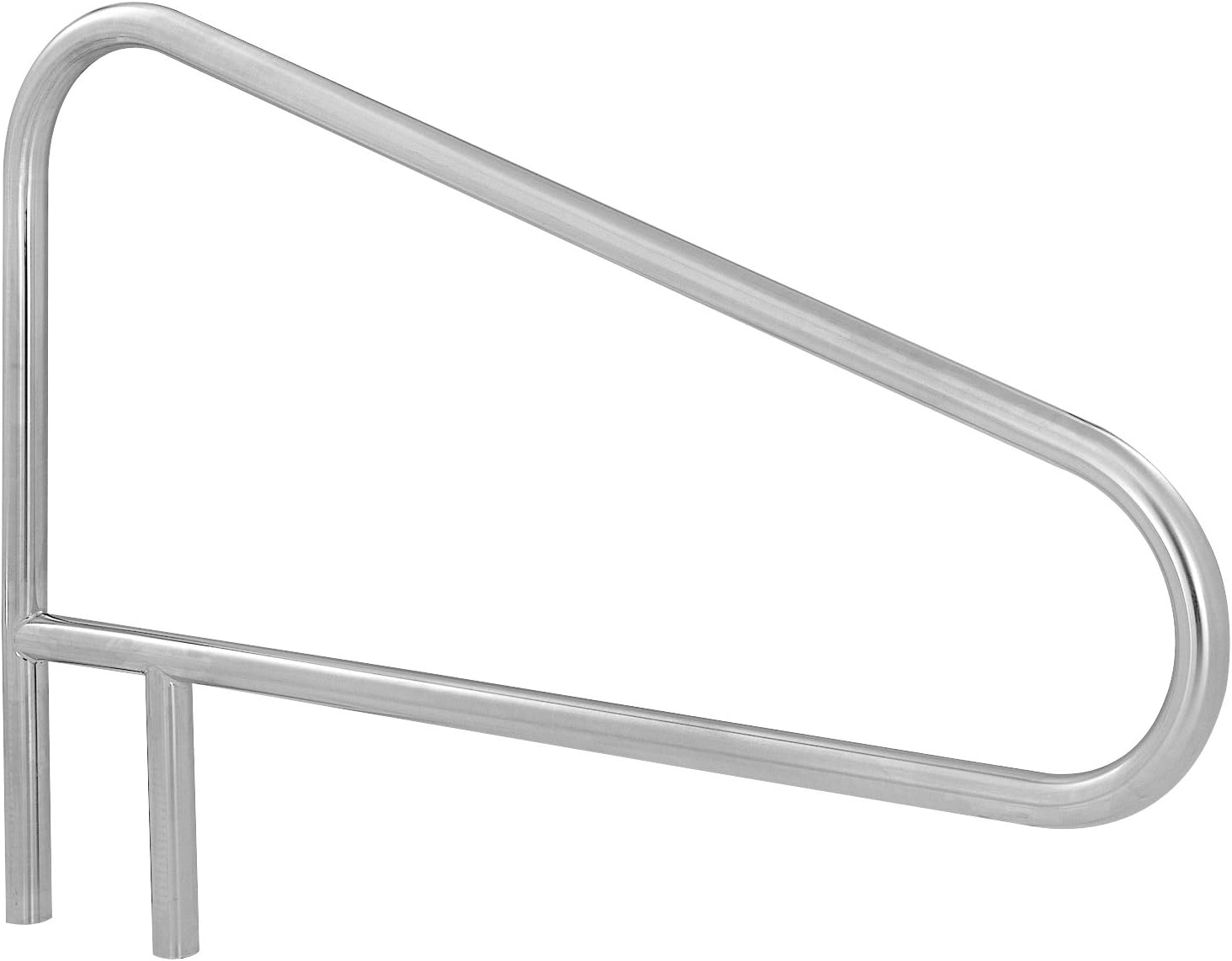 S.R. Smith DMS-103A 2-Bend Deck Mounted Stainless Steel Braced Swimming Pool Handrail