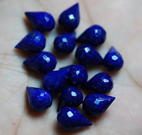 20 pieces lapis lazuli feceted tear drops briolettes 10mm approx