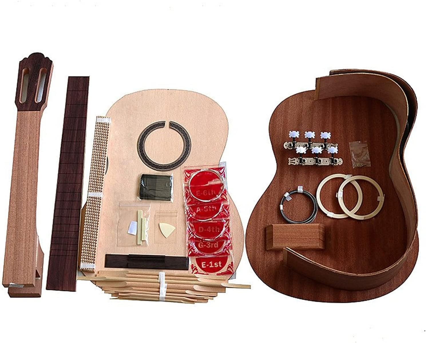 Unfinished Guitar Kit 1 Set Spain Classical Guitar Kits DIY Assembly Accessories Handmade ​Guitar Body