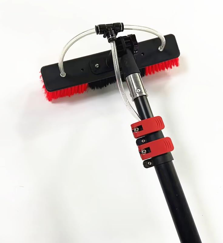 Telescopic Window Cleaning Brush,Water Fed Pole Brush,Cleaning Solar Panels,Window Cleaning Brush for Cleaning Conservatory Roof,Yellow,7.2m
