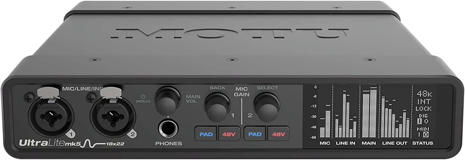 MOTU UltraLite-mk5 18x22 USB Audio Interface 3 for Mac, Windows and iOS with mixing and effects
