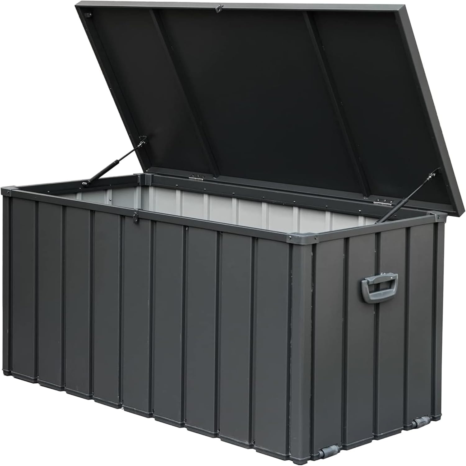 Donext 160 Gallon Gallon Storage Deck Box, Outdoor Waterproof Heavy Duty Deck Storage Box, Lockable, Lockable Large Storage Container for Patio Furniture for Garden Tools and Pool Supplies, Black
