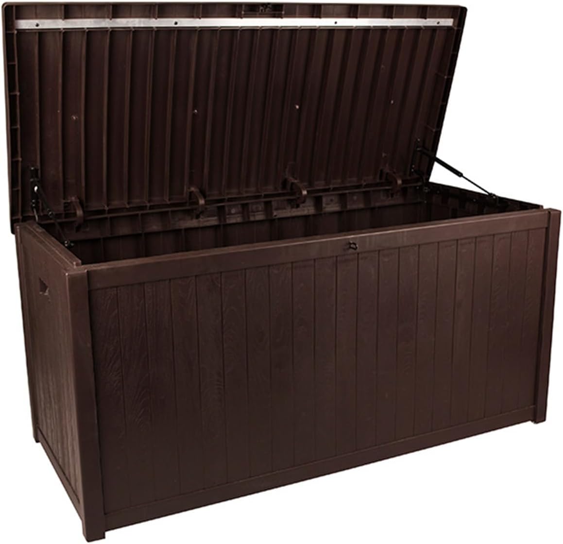 Outdoor Storage Bin Waterproof Lockable Resin Design, Large Deck Box for Pool Gear, Garden Tools, Patio Furniture Cushions Organization G 1pcs