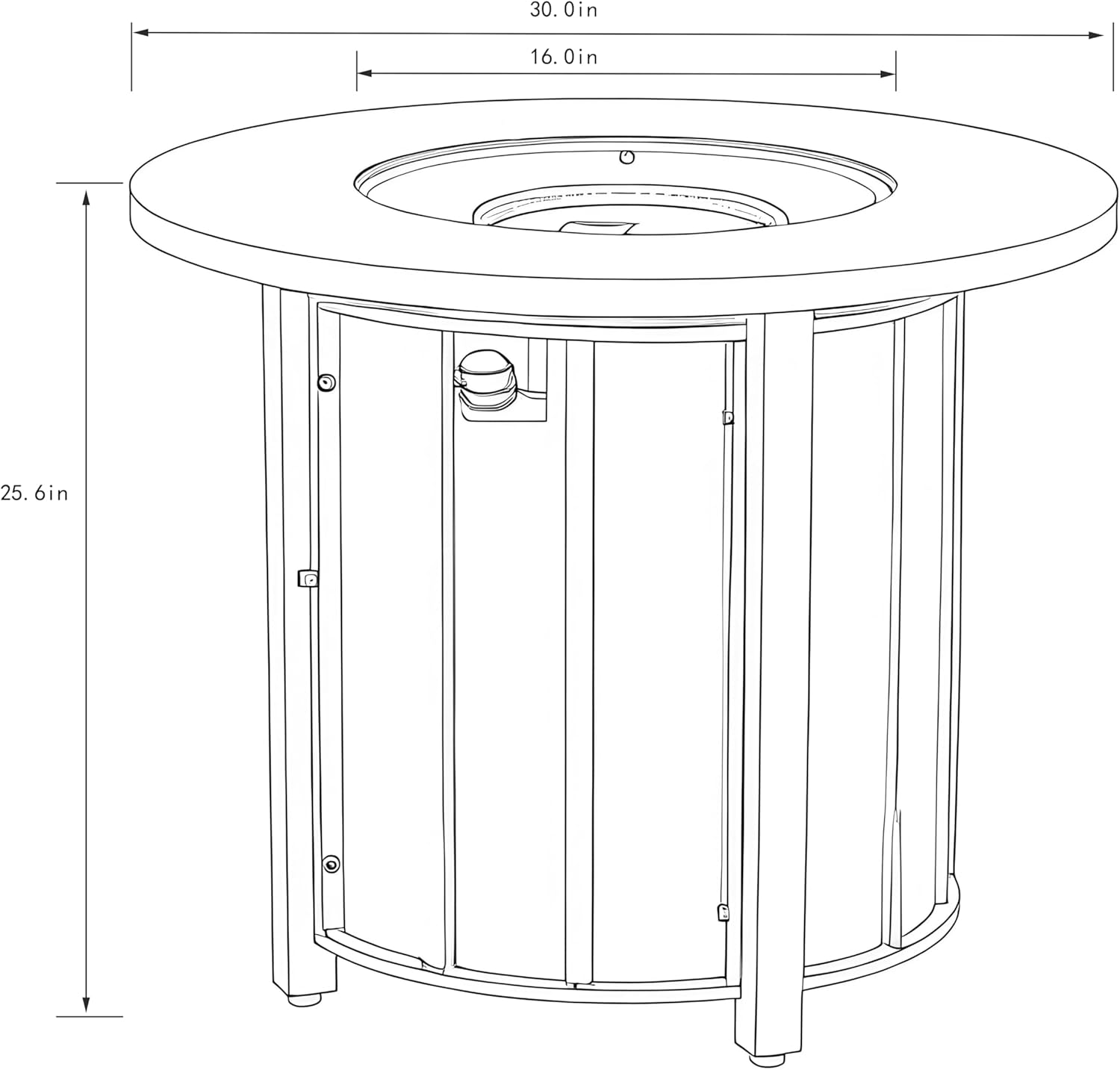 Propane Fire Pit Table with Wood Grain Ceramic Top, Stainless Steel Burner, Adjustable Flame, Rain Cover & Glass Rocks for Patio, Deck, Backyard