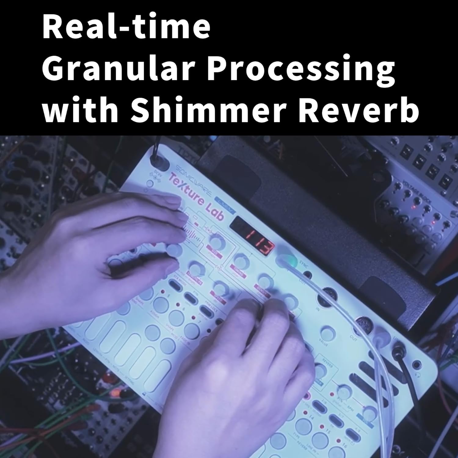 Sonicware LIVEN Texture Lab [Granular Synthesizer/Effects Processor] 4 voices - up to 64 grains, 6 Shimmer reverbs, 128-step sequencer with parameter locking, Battery-powered, Built-in speaker