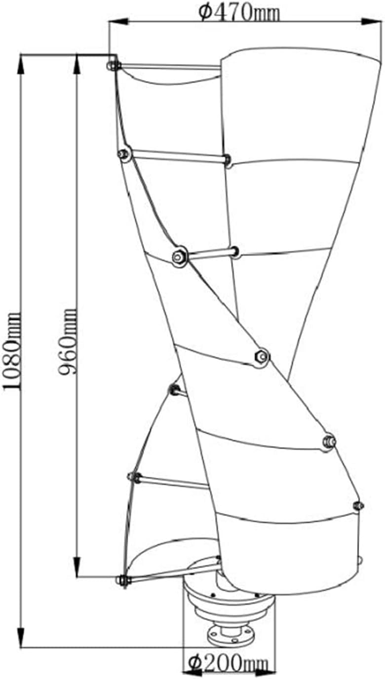 CHRISK No Noise Vertical Wind Turbine Generator Kit, 9000W 3 Phase AC Wind Generator with MPPT Controller for Home Yacht Farm