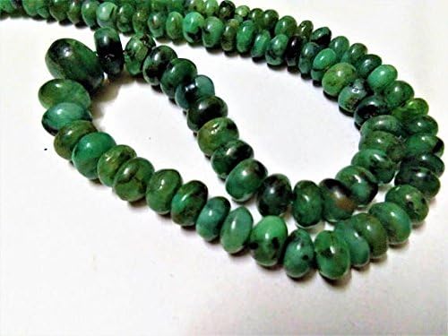 Natural Emerald 5-9mm plain rondelle beads, Emerald plain loose gemstone beads necklace jewellery 9