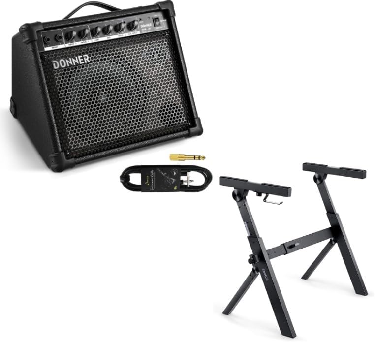 Donner DKA-20 Keyboard Amplifier+Donner Folding Keyboard Stand