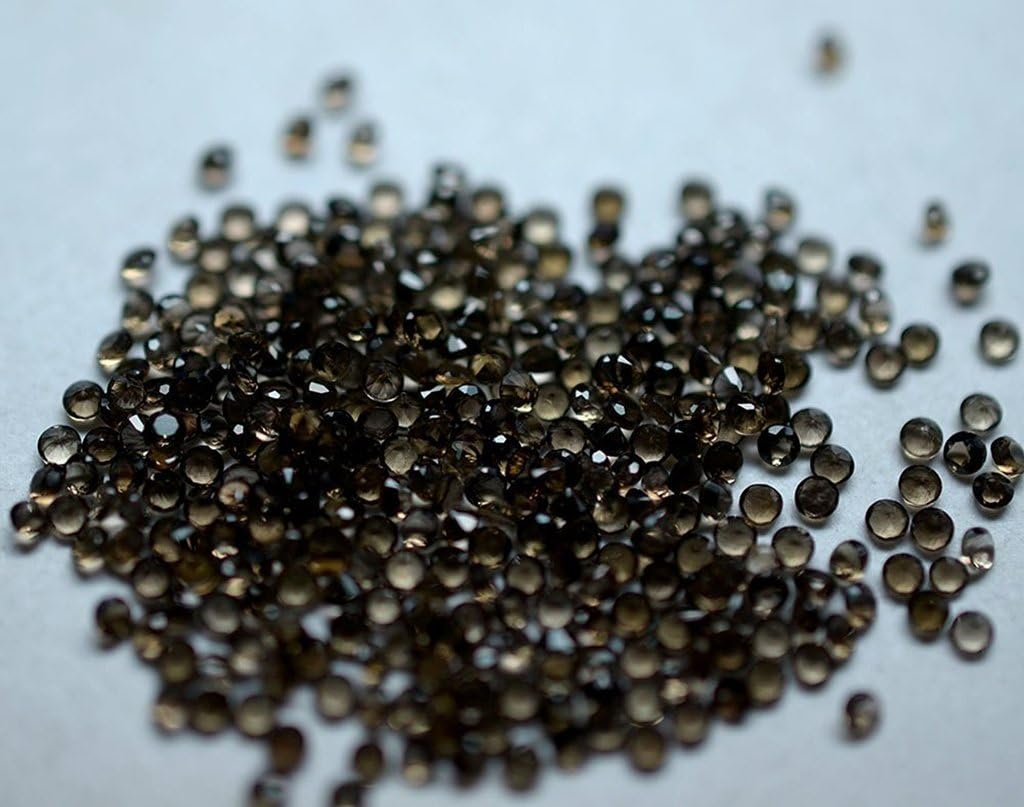 Neerupam collection Grey Natural Brazilian Smoky Quartz AAA Quality 2 mm Brilliant Cut Round Loose Gemstone