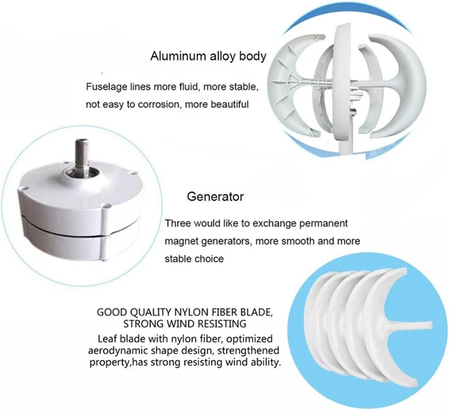 Wind Turbine 5KW 3KW Vertical Axis Permanent Maglev Generator Altern with Mppt Controller for Home Use Farm Low Starting Speed for Home(White,MODEL3_12V_5KW)