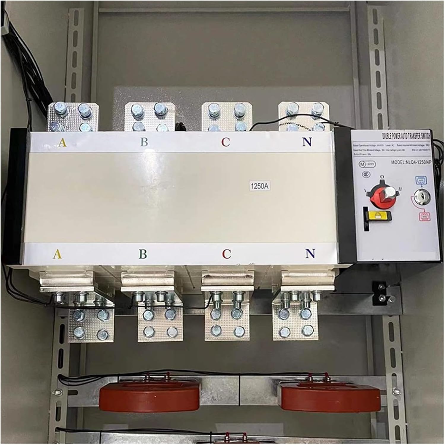 Double Power Automatic Transfer Switch NLQ4-1250A 4P Isolation Dual Power Automatic Transfer Switch Generator Mains Switch Fire Fighting Type(NLQ4-1250A/4P)