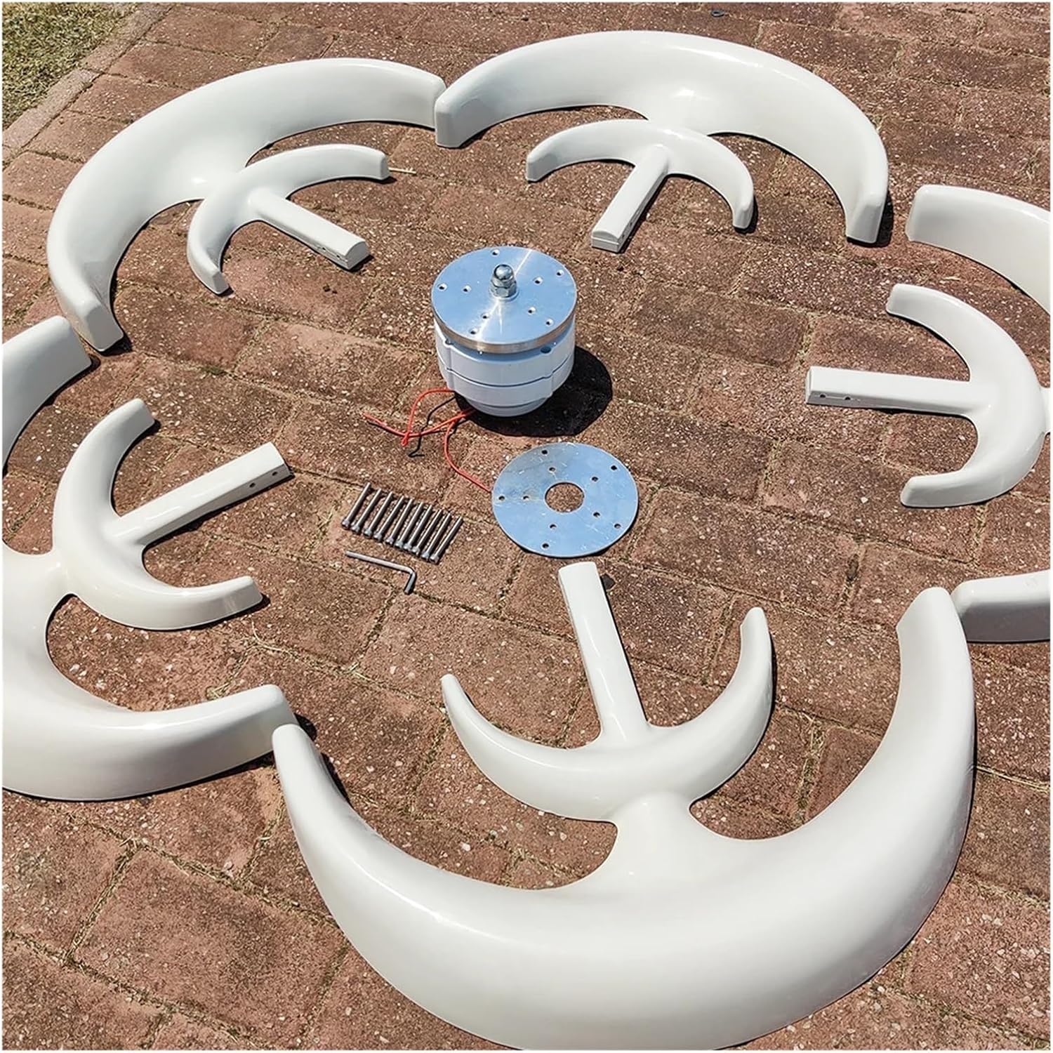 Wind Turbine, 3000W Vertical Wind Turbine with Free Charging Controller Yacht Farm Household Farm(Rojo,12V)