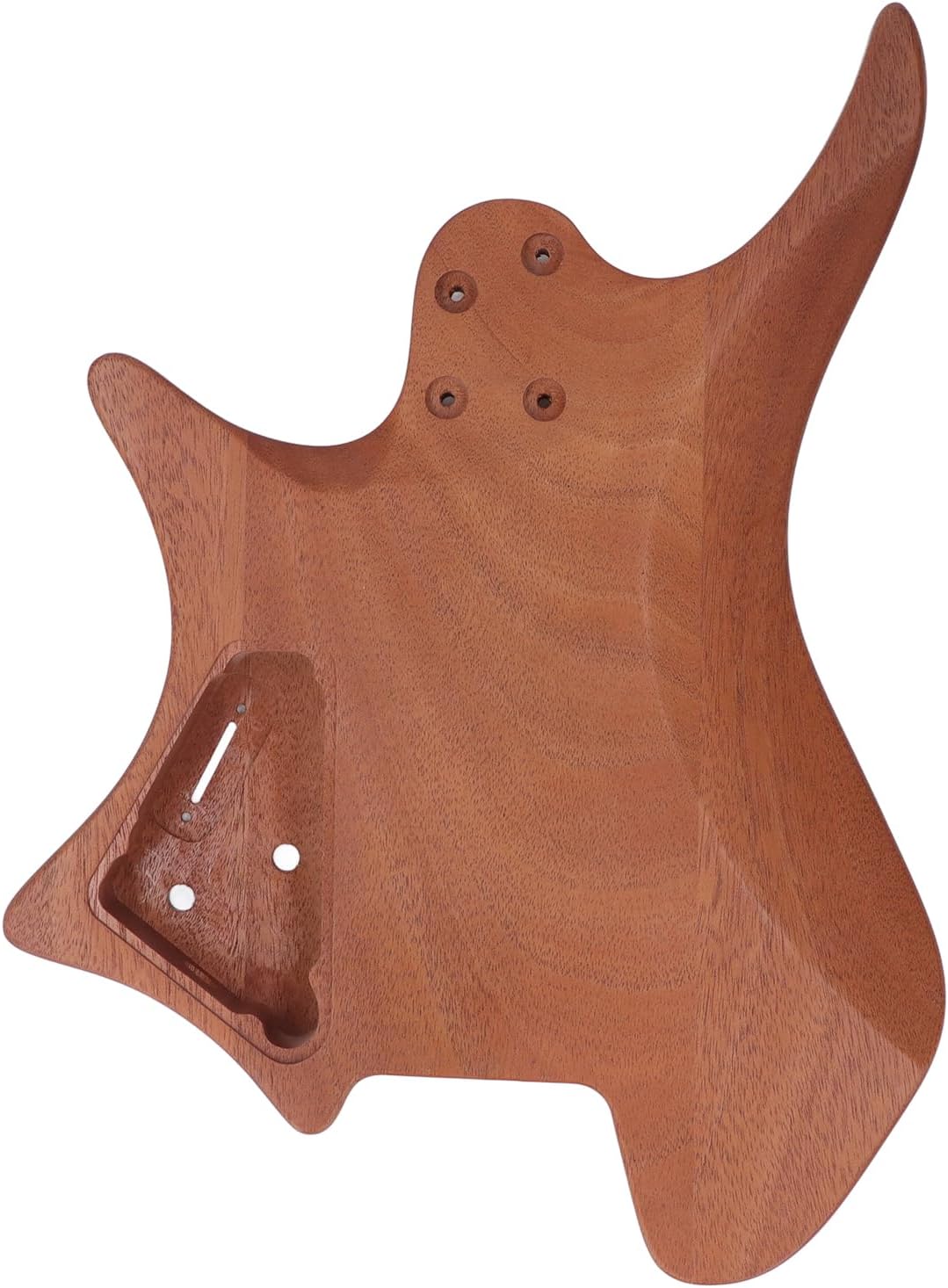 Mahogany Guitar, Unhed Electric Guitar, DIY 6 dless Parts, Polished Mahogany for Custom Builds with Prefabted Mounting Holes
