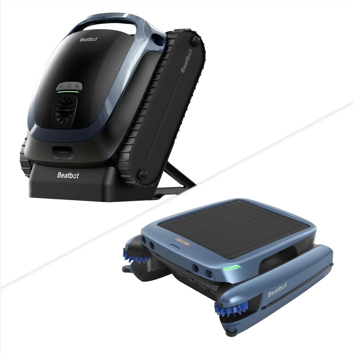 Beatbot AquaSense 2 Cordless Robotic Pool Vacuum Cleaner with iSkim Ultra Solar Powered Pool Skimmer, Water Clarification, Cleans Floor, Walls, Waterline and Surface-Blue