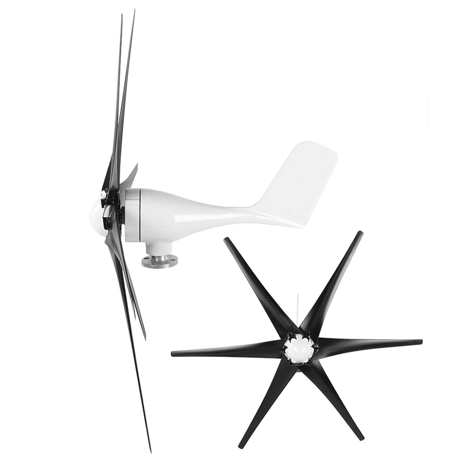 Mini Wind Turbines, 200W Wind Turbines, Mini Wind Generator Kit with 6 Blades Three Phase Alternator Power Supply, Power Generators (12V)