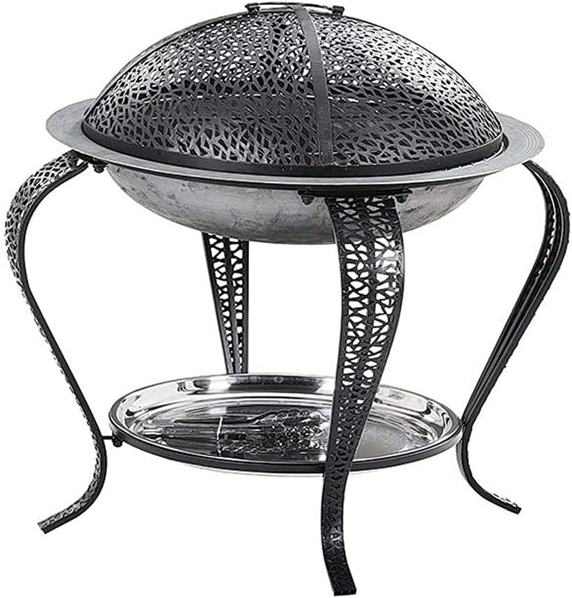 Fire pits Multifunction Fire Pit, Fire Pits Outdoor Wood Burning Steel BBQ Grill Firepit Bowl with Mesh Spark Screen Cover Log Grate Wood Fire Fire Pit