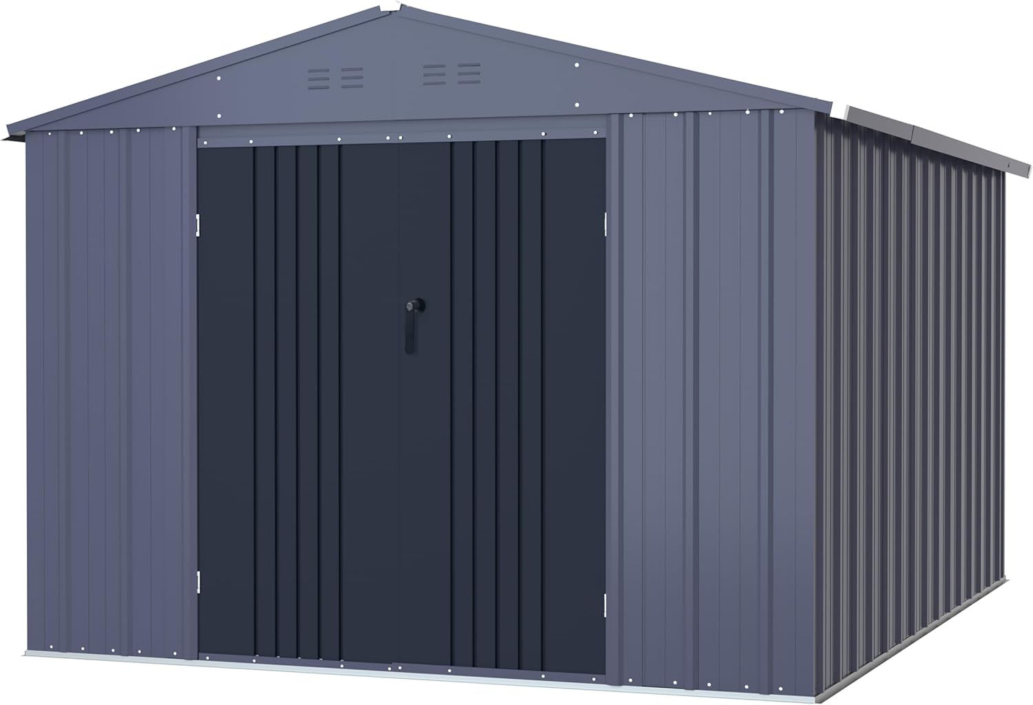 BlueWish 8x10 FT Storage Shed Large, Outdoor Storage Shed with Galvanized Panel, Sloped Roof, Lockable Door, Garden Shed for Garbage,Pet House, Tool Room