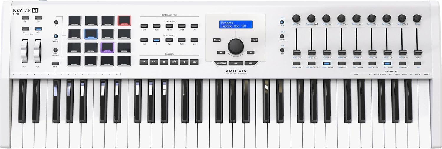 Arturia KeyLab 61 MkII - 61 Key Semi Weighted USB MIDI Keyboard Controller