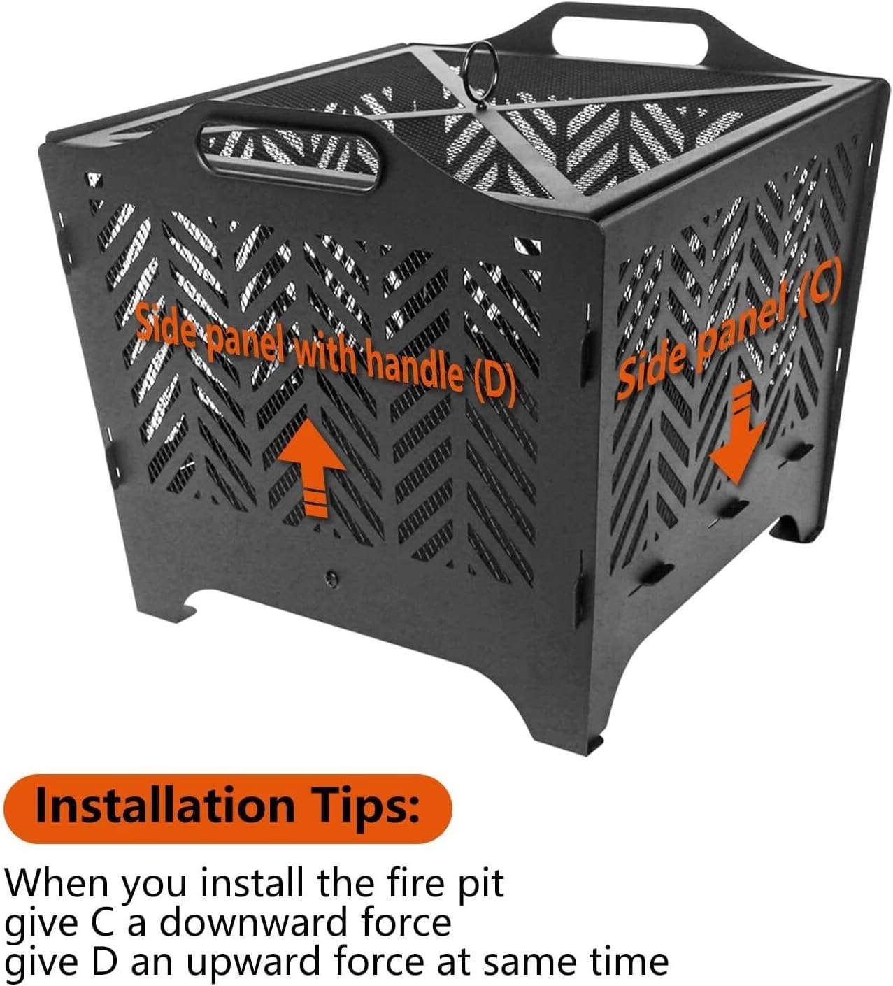 20 Inch Portable Fire Pit for Outside with Grill and Storage Bag, Wood Burning Firepit with Poker and Spark Screen for Patio, Yard, Camping, and Outdoor Gatherings