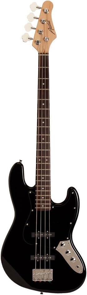 Austin Guitars 4 String Acoustic Bass Guitar, Correcto, Black (AJB300BK)