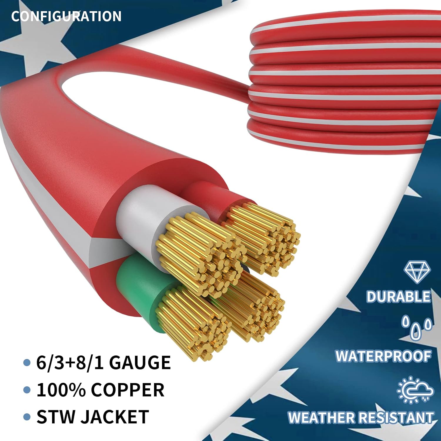 50 Amp 25 FT RV/Generator Cord with 135 Degree Locking Connector, NEMA 14-50P to SS2-50R with LED Power Indicator, ETL Listed, for RV, Camper, and Generator to House, Come with Storage Kit